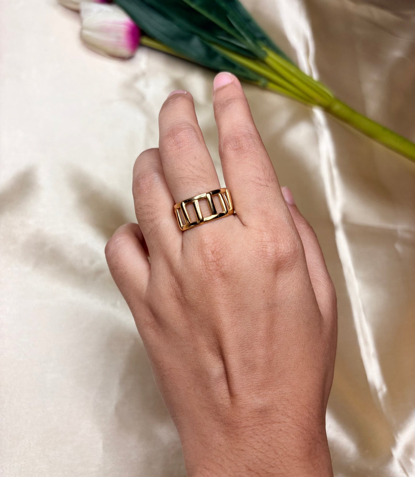 Golden Rail Ring(Adjustable Size)
