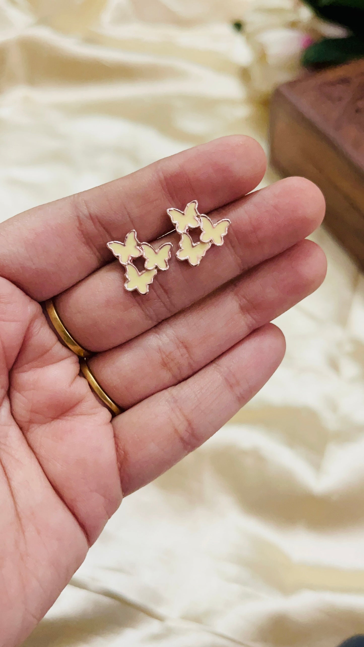 Triple Butterfly Stud