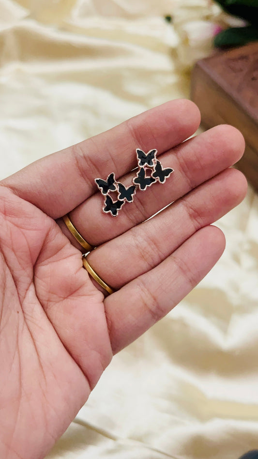 Triple Butterfly Stud