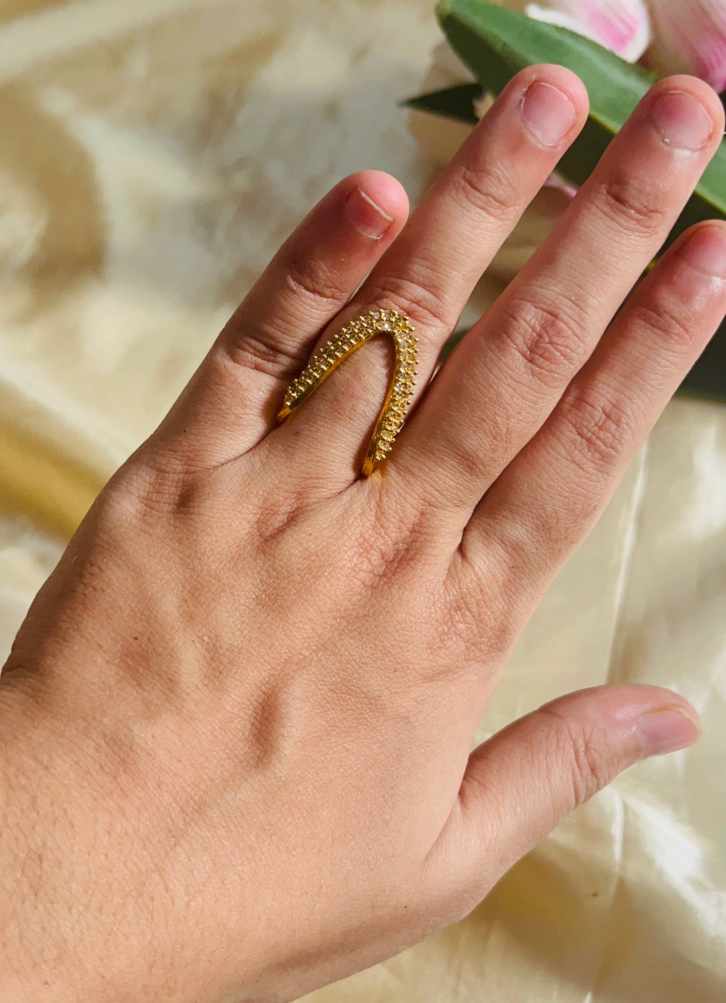 Antique Gold finish Vanki Ring