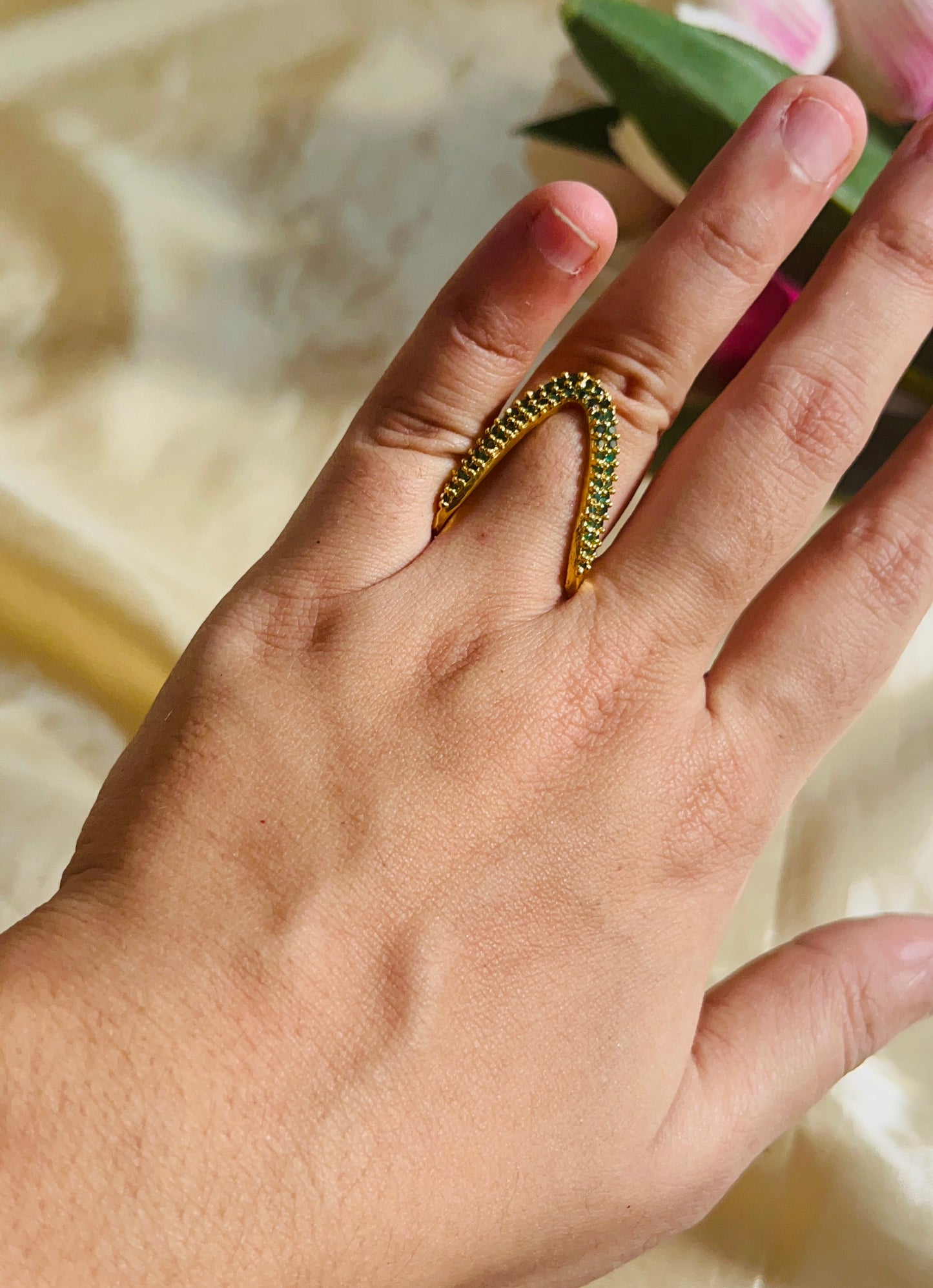 Antique Gold finish Vanki Ring