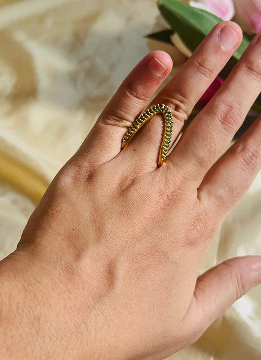 Antique Gold finish Vanki Ring