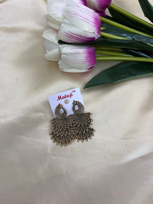 3 layer Peacock Drop earring