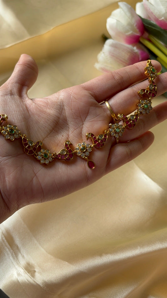 Jadau Peacock Neckpiece