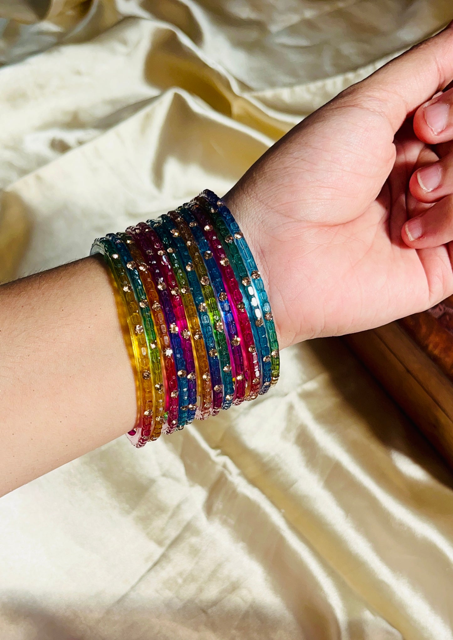 Crystal Cube Cut Bangle