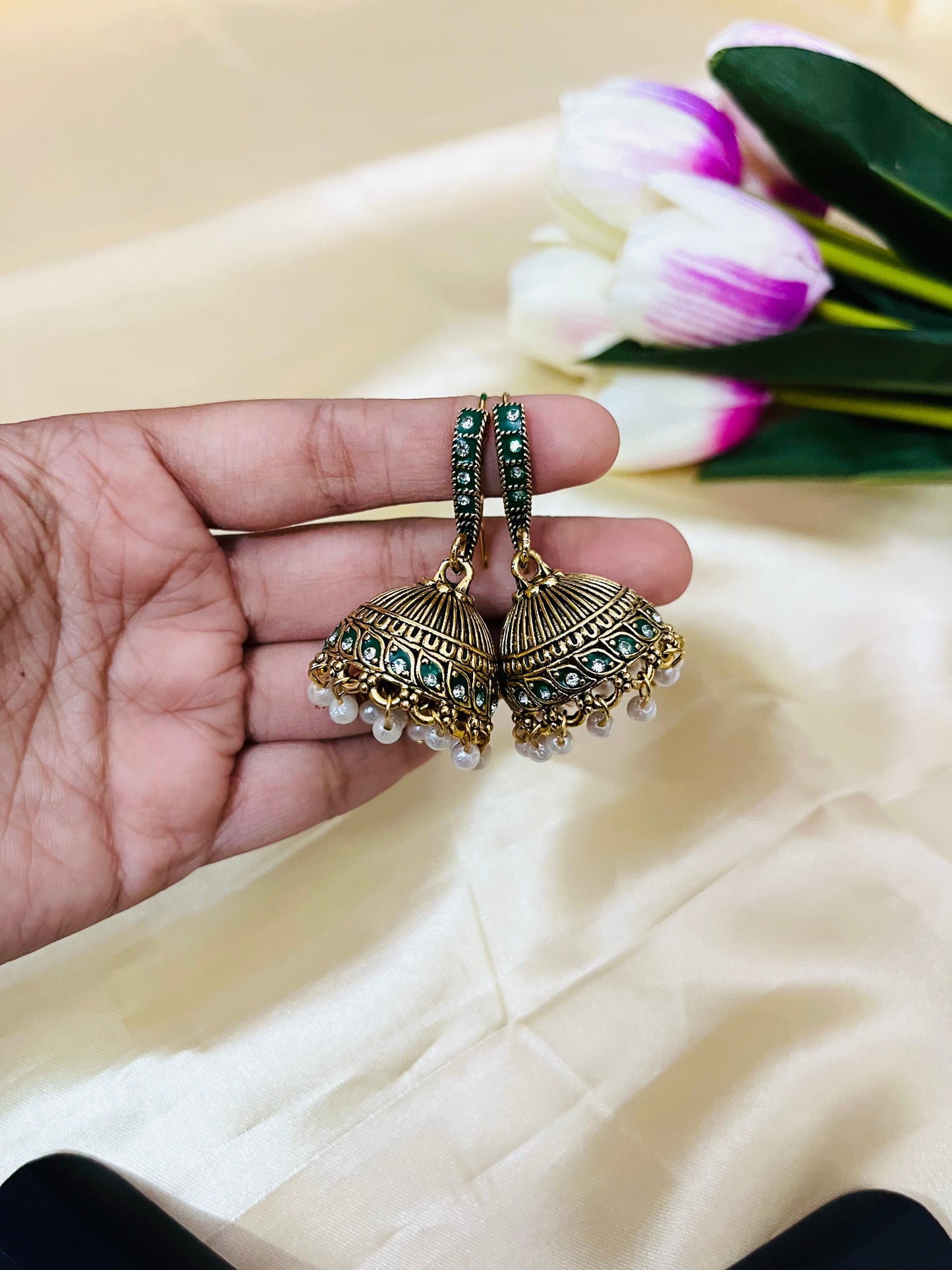 Enamel Painted Hook Jhumka