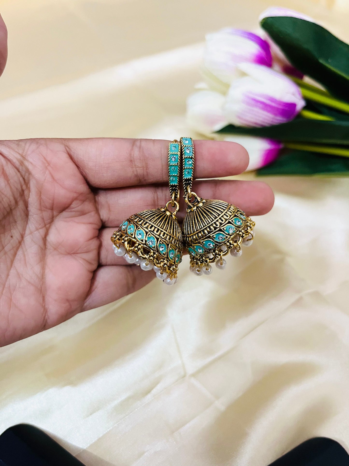 Enamel Painted Hook Jhumka