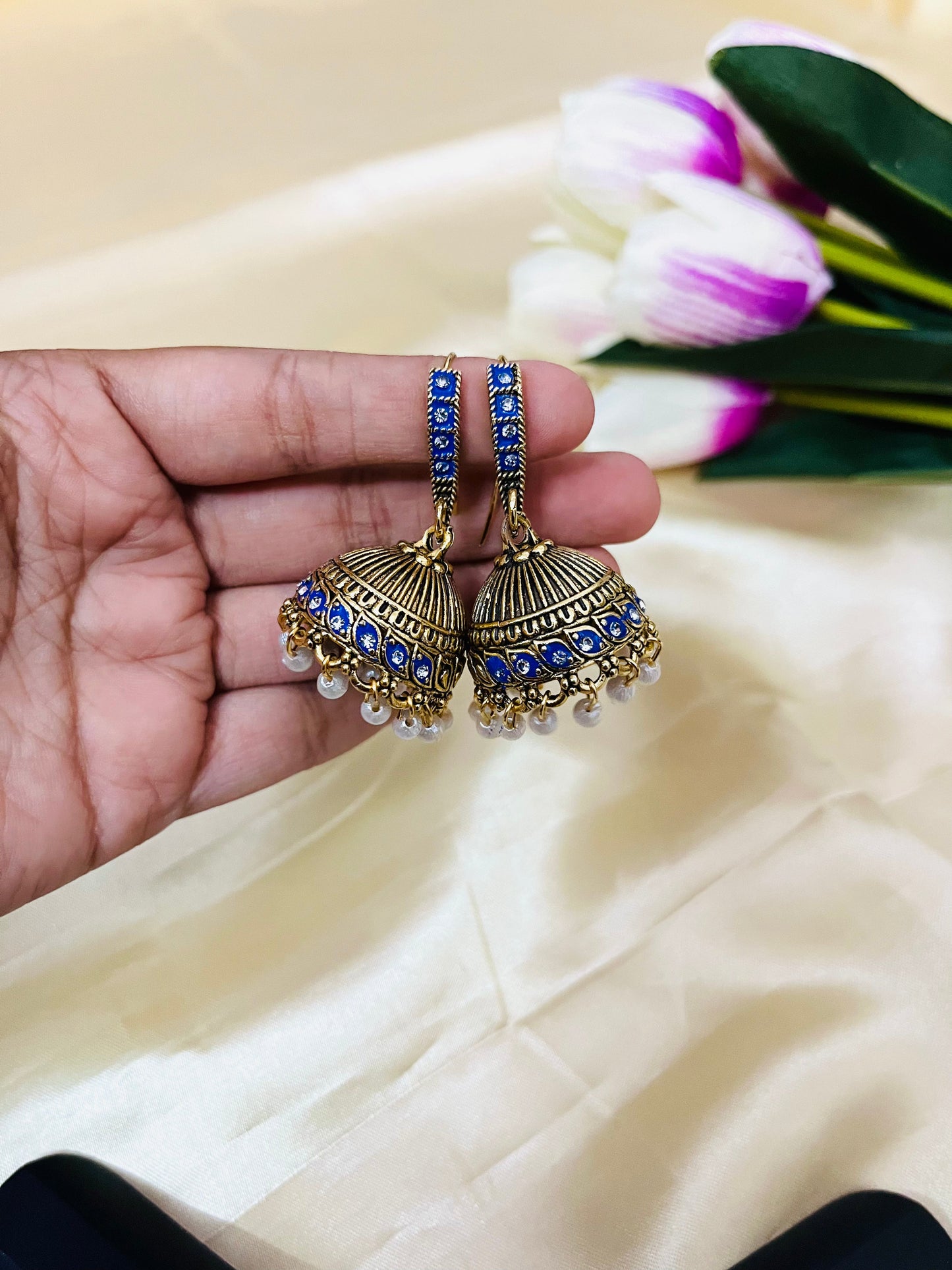 Enamel Painted Hook Jhumka