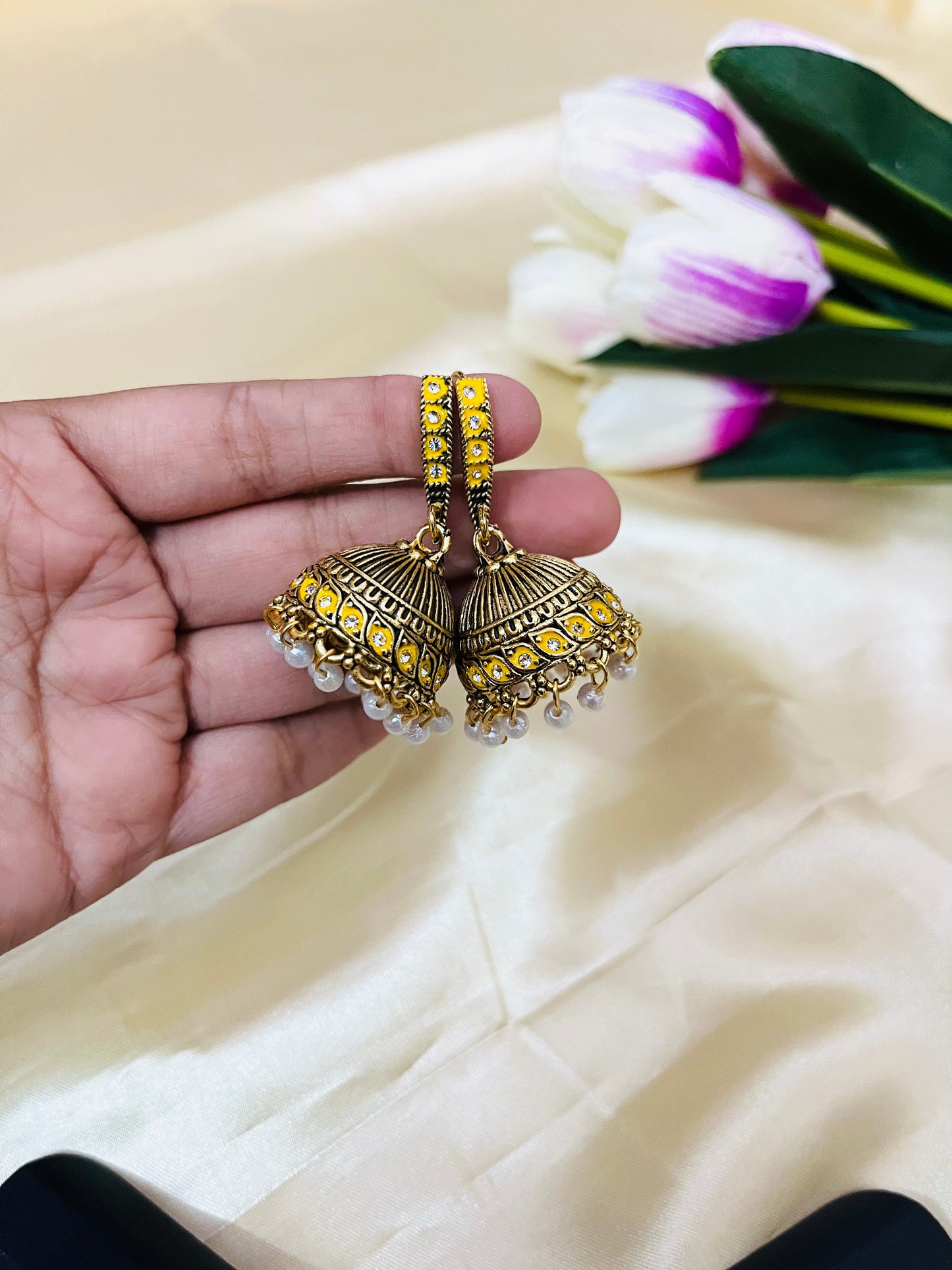 Enamel Painted Hook Jhumka