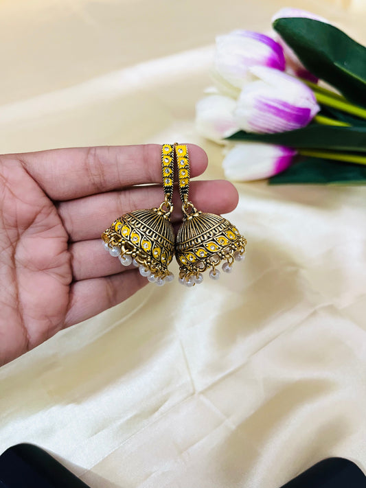 Enamel Painted Hook Jhumka