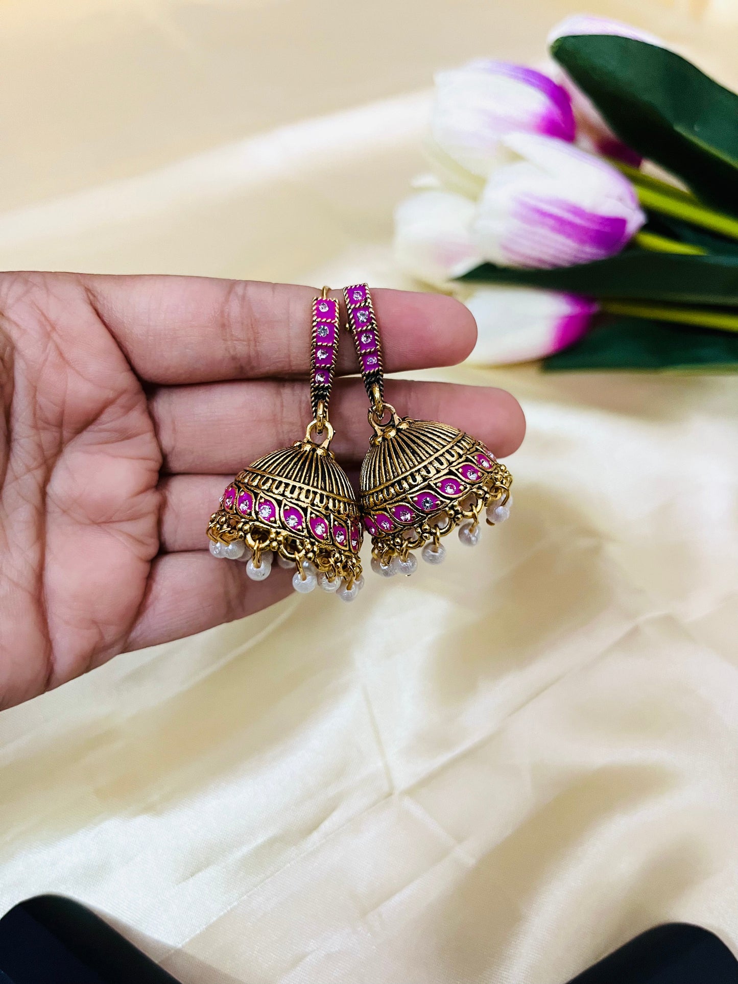 Enamel Painted Hook Jhumka
