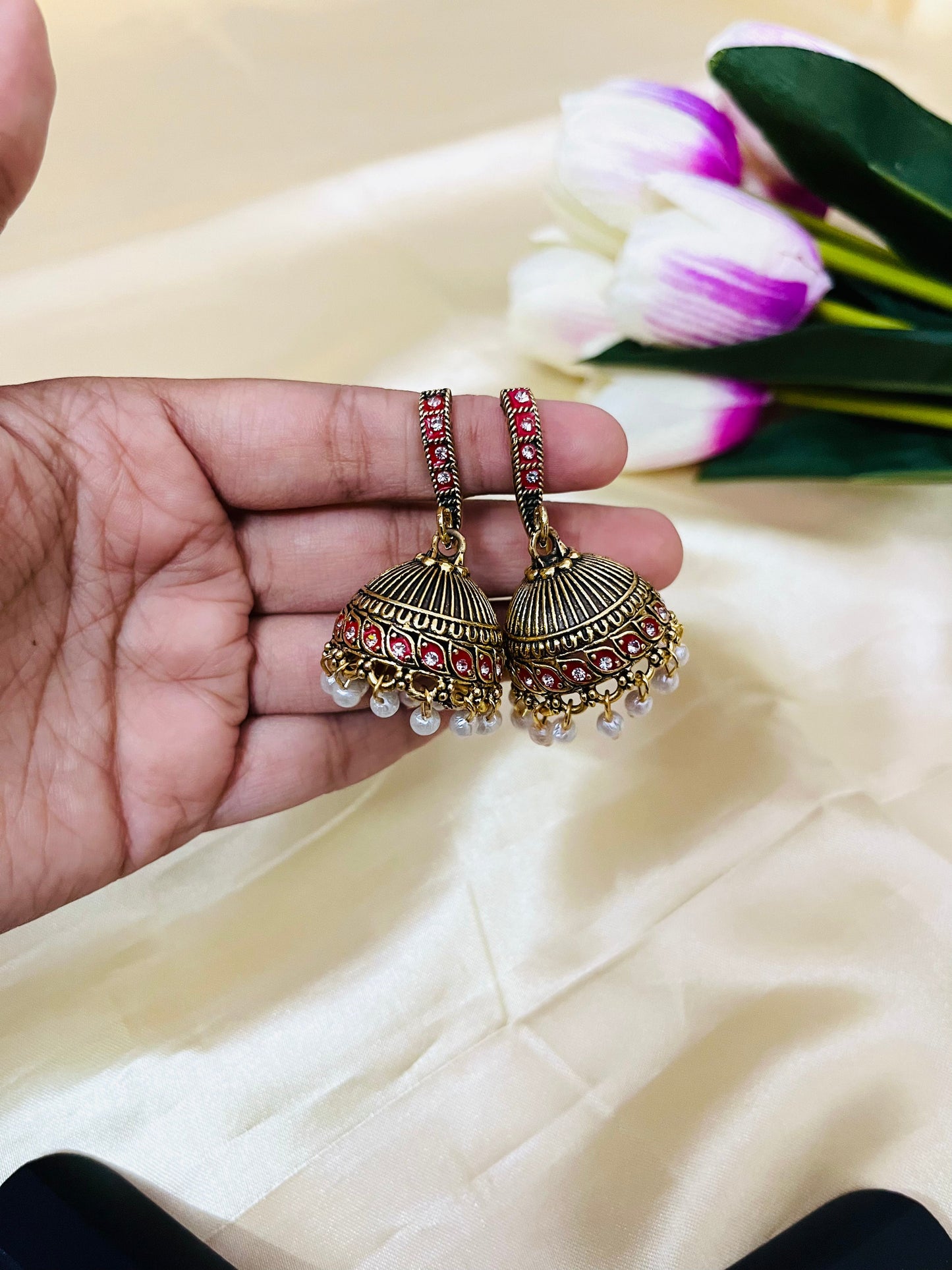 Enamel Painted Hook Jhumka
