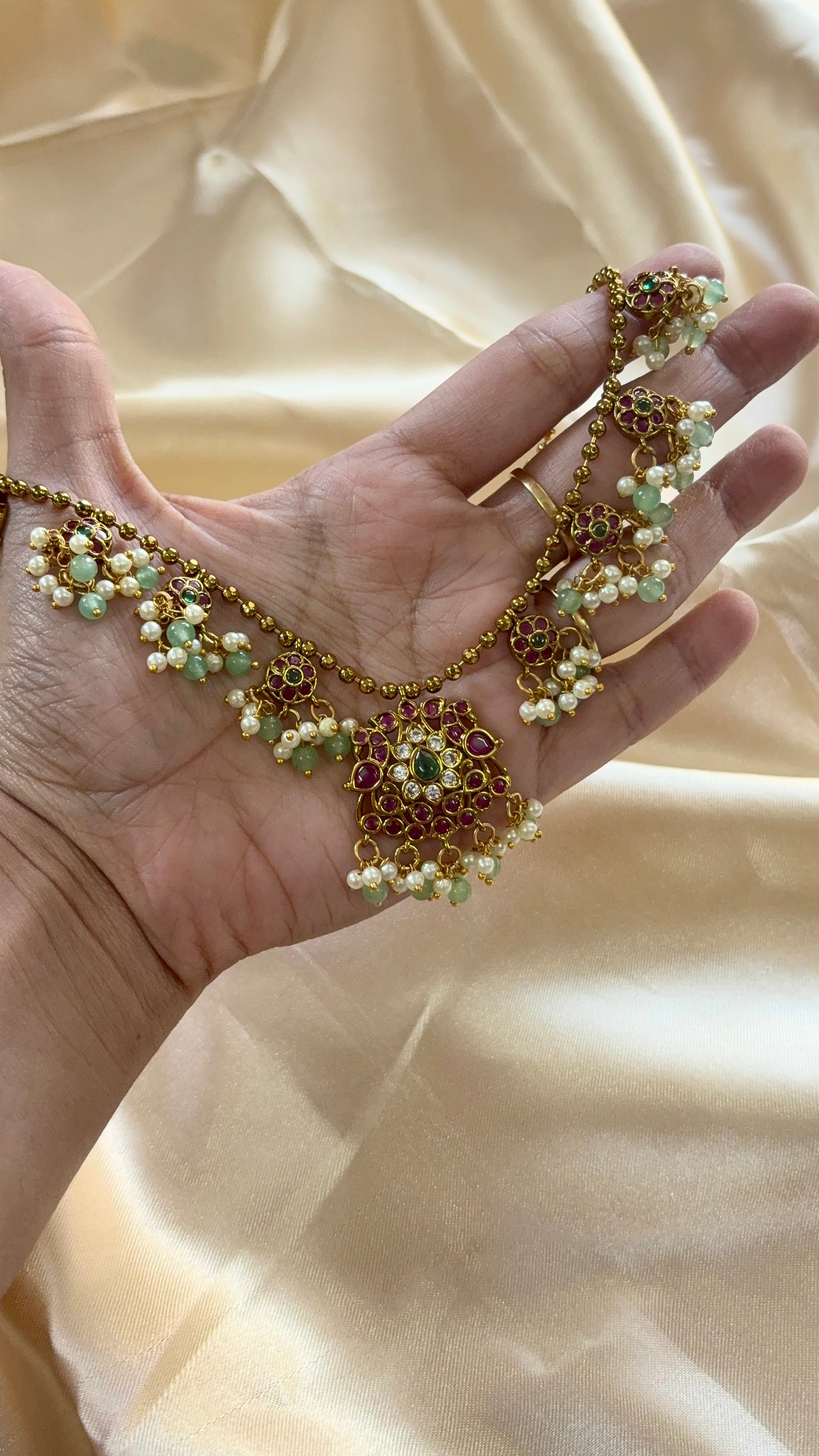 Jadau Kundan Ball chain necklace