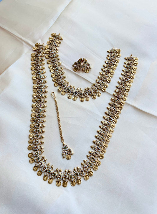 Antique Gold finish Lakshmi coin Semi bridal Set