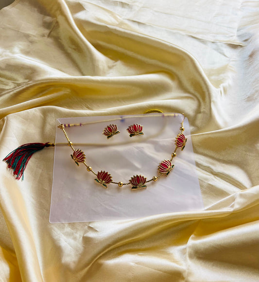 Manju warrior inspired lotus necklace