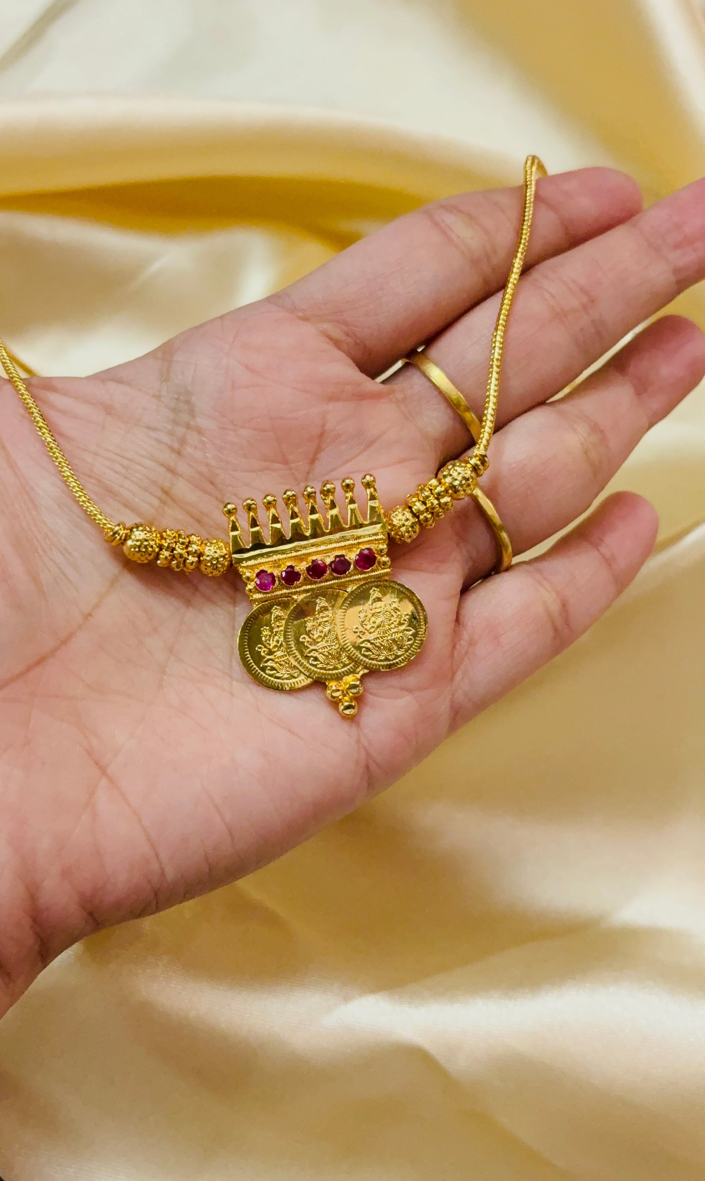 Micro Gold Plated Lakshmi coin necklace