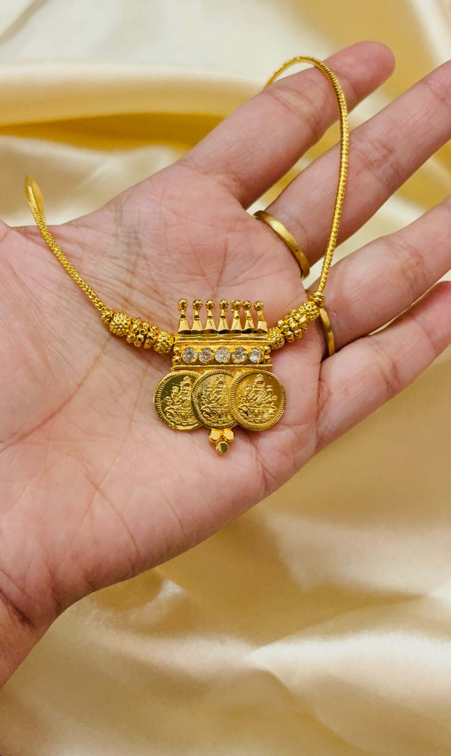 Micro Gold Plated Lakshmi coin necklace