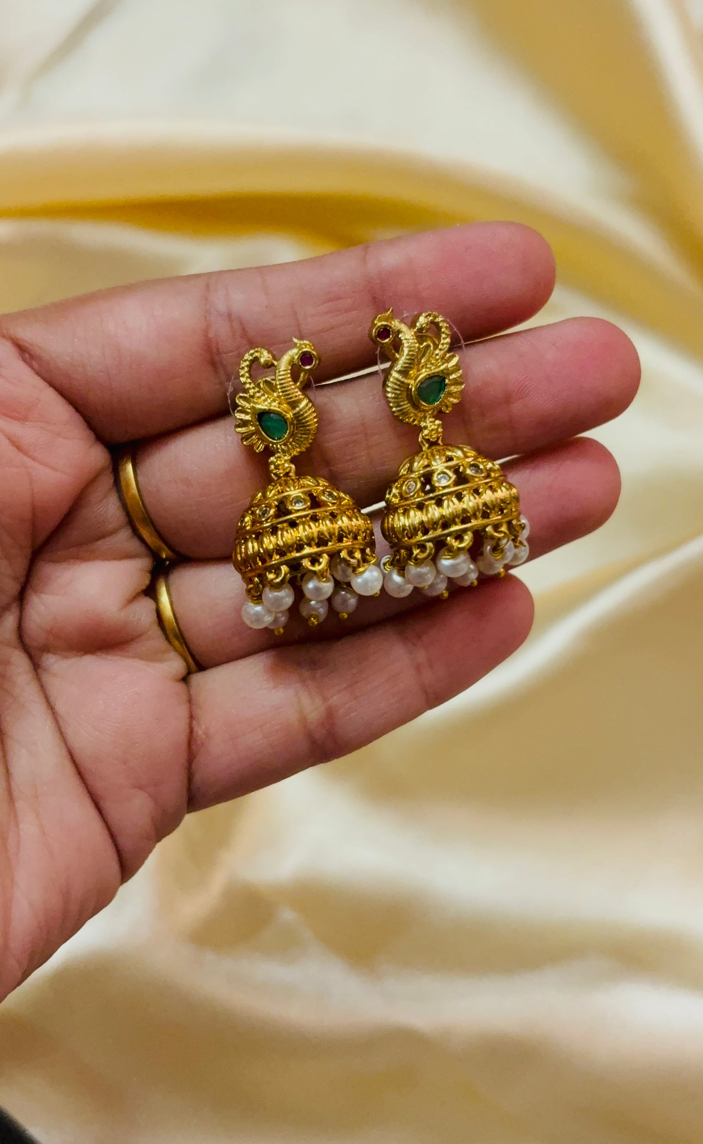 Real gold inspired Jhumka