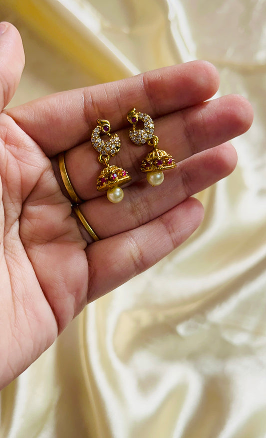Antique gold finish Baby jhumka