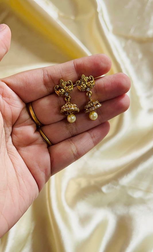 Antique gold finish Baby jhumka