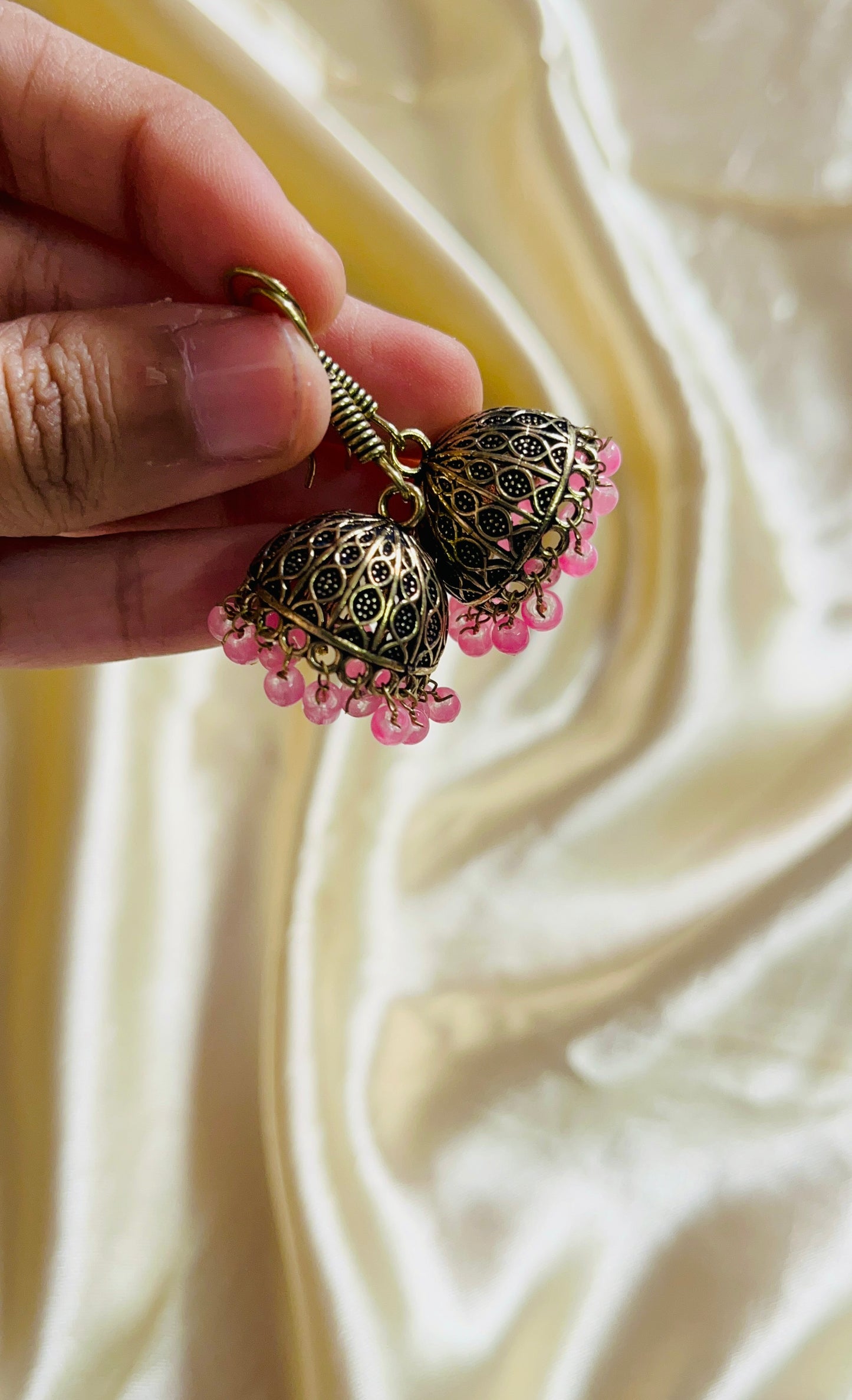 Antique gold colour Jaipur jhumka(small size)