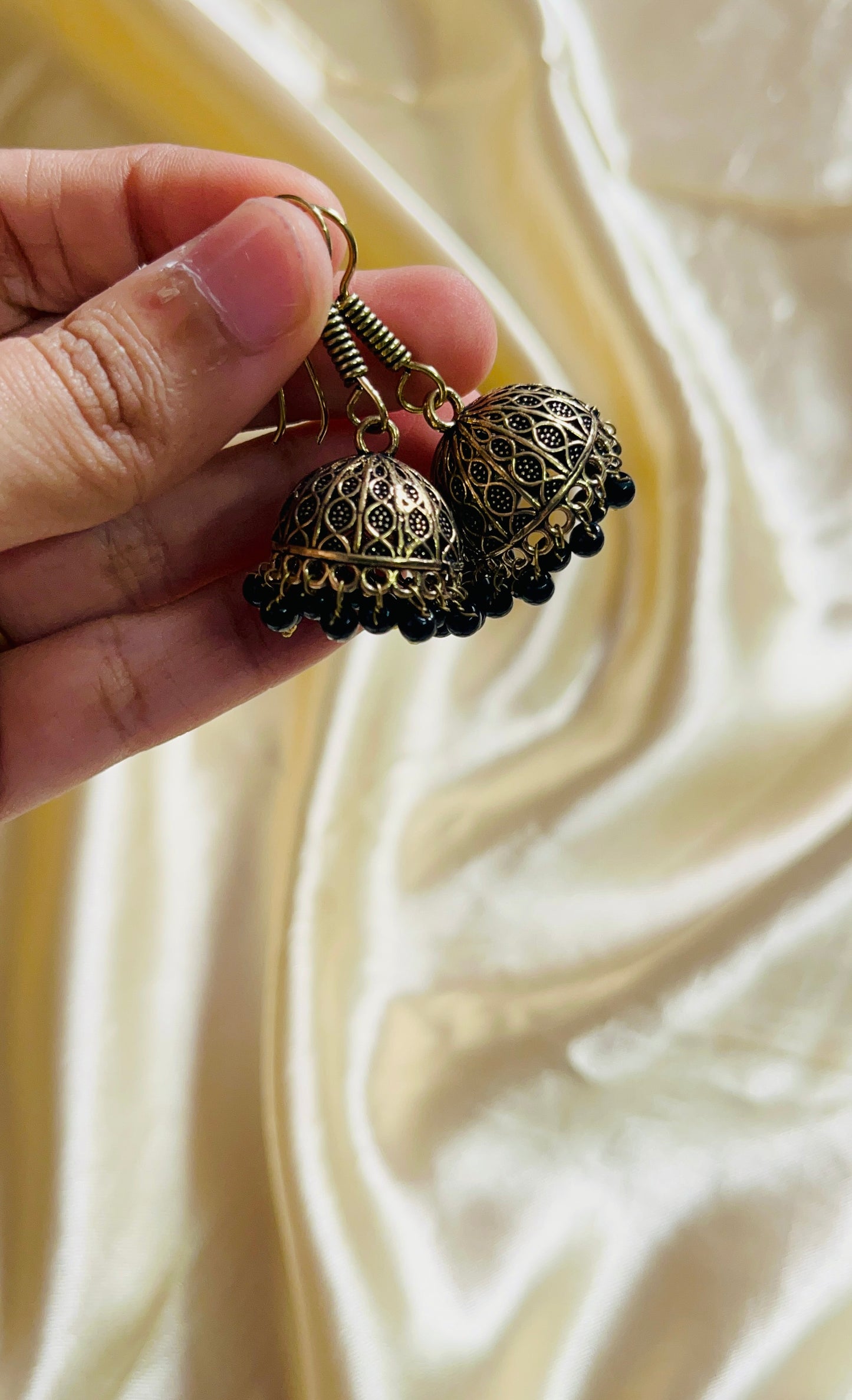 Antique gold colour Jaipur jhumka(small size)
