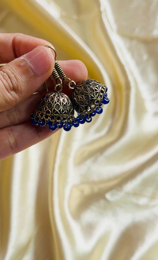 Antique gold colour Jaipur jhumka(small size)