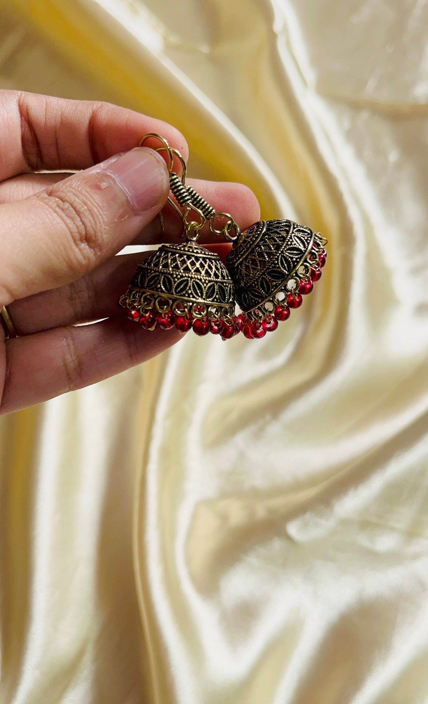 Jaipur jhumka(Antique gold colour & Medium size)