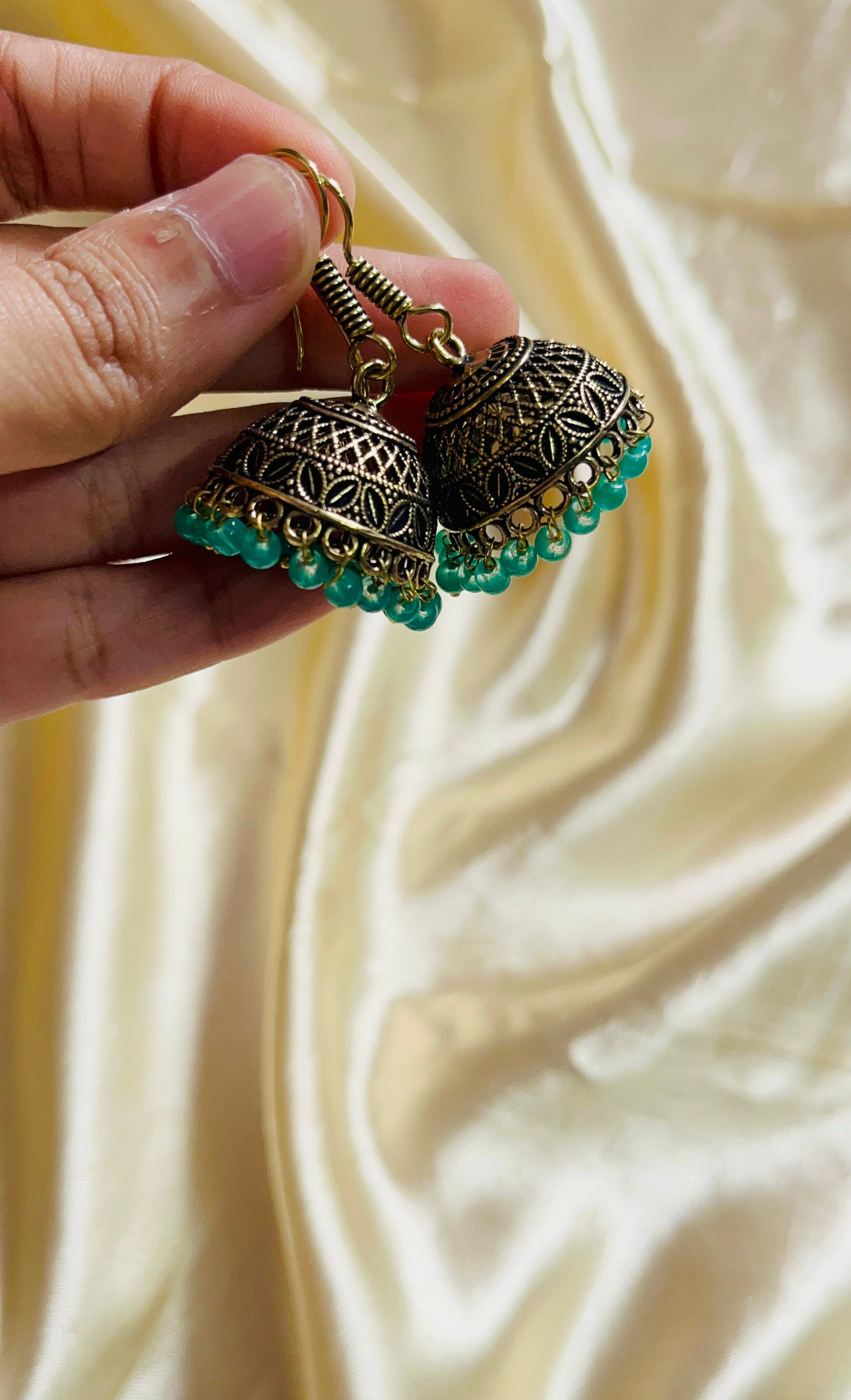 Jaipur jhumka(Antique gold colour & Medium size)