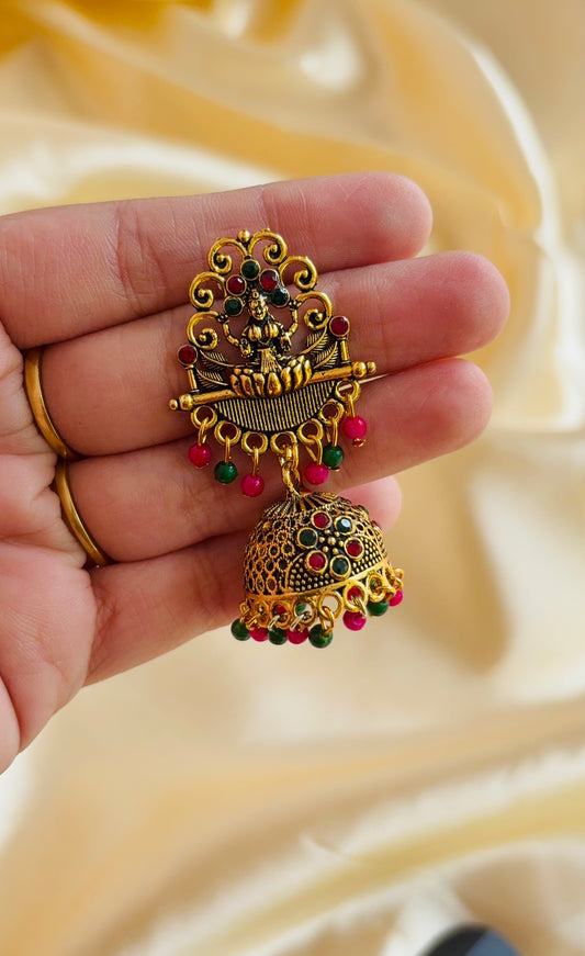 Multicolour Lakshmi jhumka