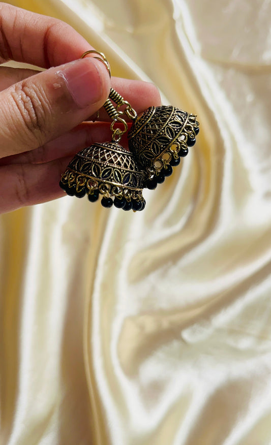 Jaipur jhumka(Antique gold colour & Medium size)