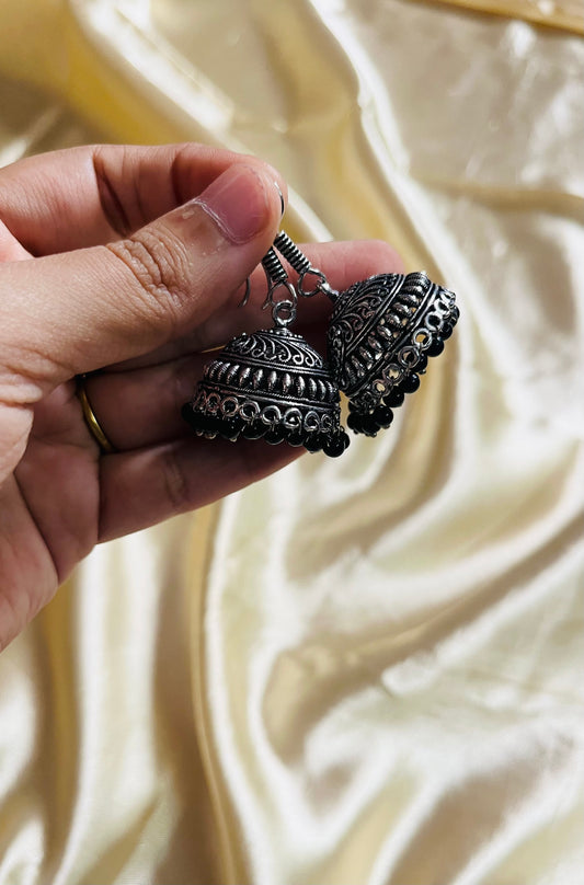 Jaipur style jhumkas(silver)