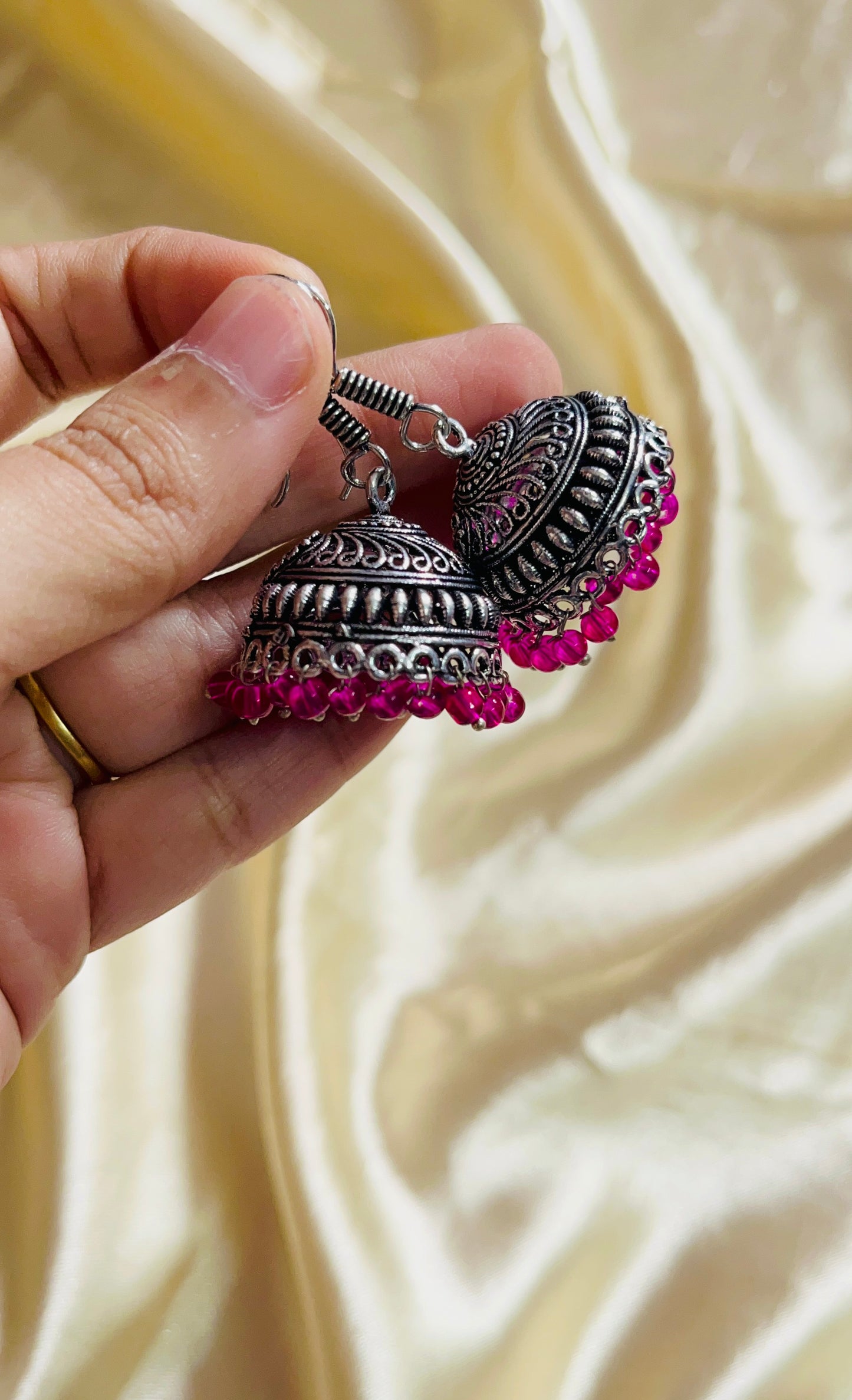 Jaipur style jhumkas(silver)