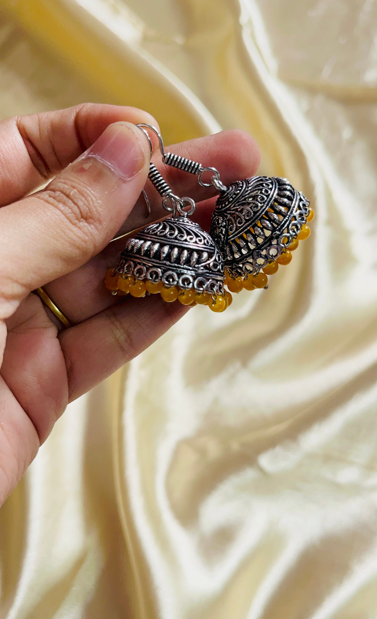 Jaipur style jhumkas(silver)