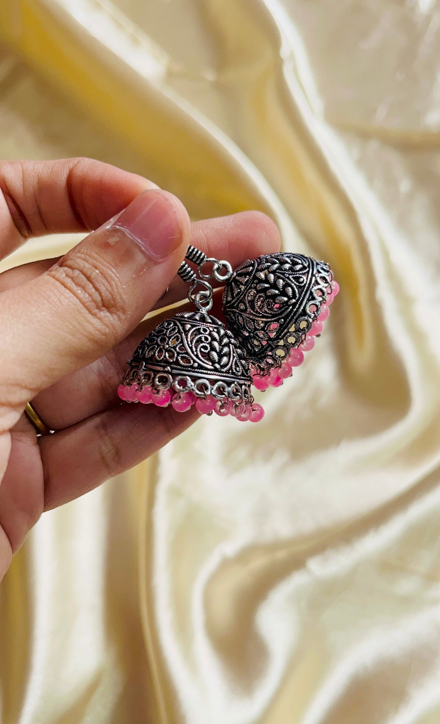 Jaipur style jhumkas(silver)