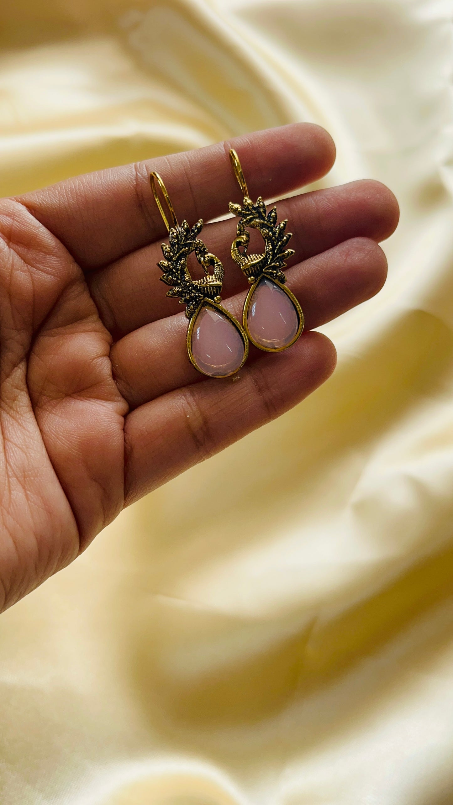 Oxisidised Peacock Hook Earring