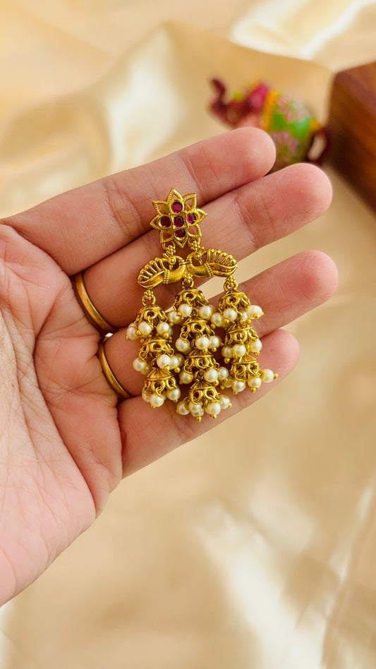 Statement Multilayer floral Jhumka
