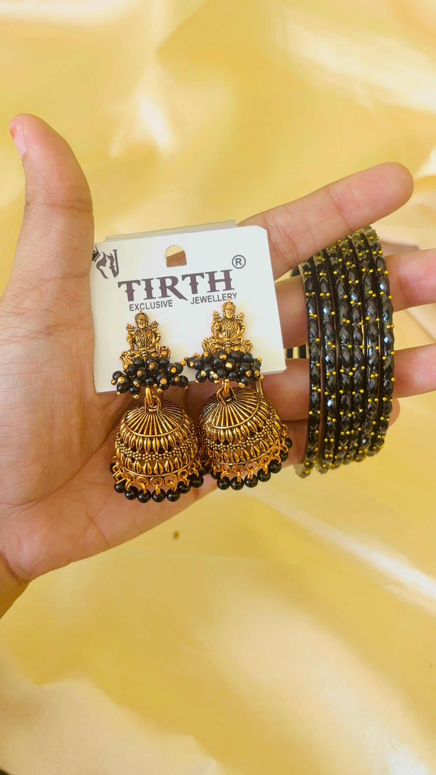 Jhumka+ Raindrop bangle Combo