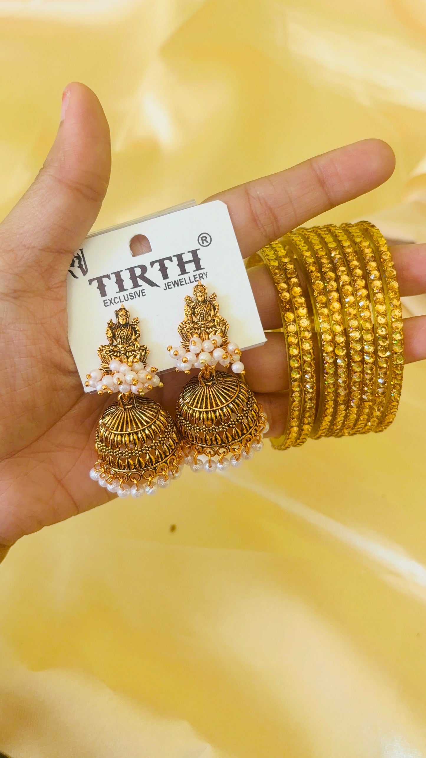 Jhumka+ Raindrop bangle Combo