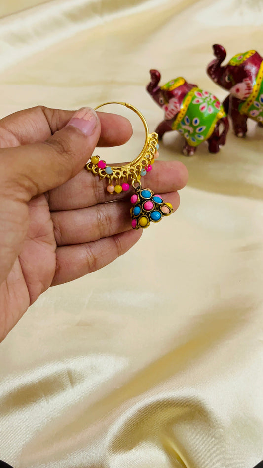 Multicolour Hoop Jhumka