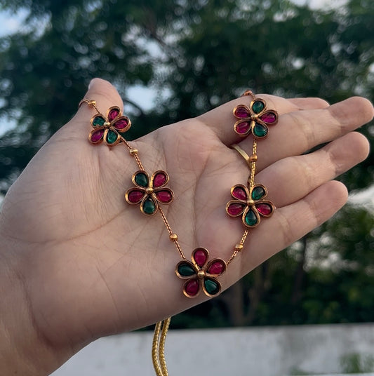 Floral neck piece with stud