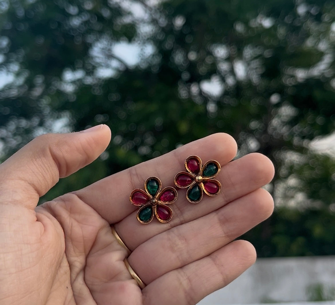 Floral neck piece with stud