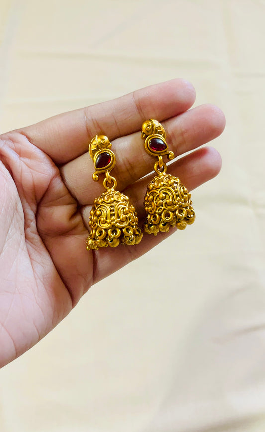 Matt finish Parrot Jhumka