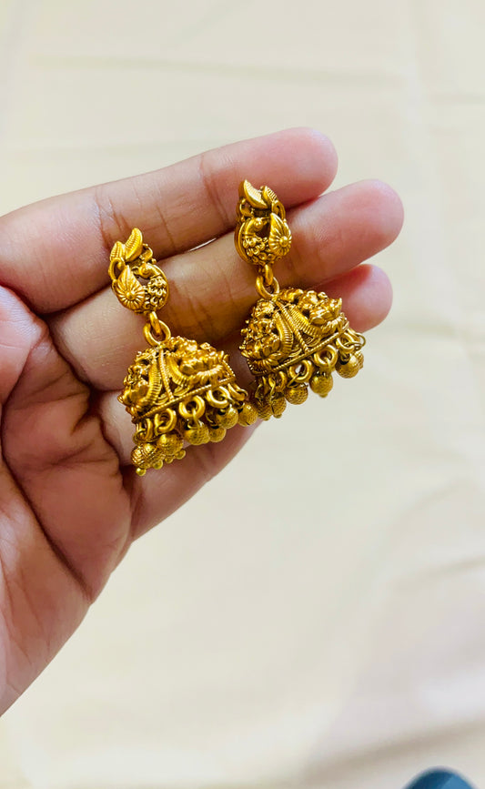 Matt finish Peacock Jhumka