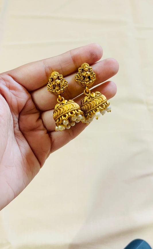 Matt finish Lakshmi Jhumka
