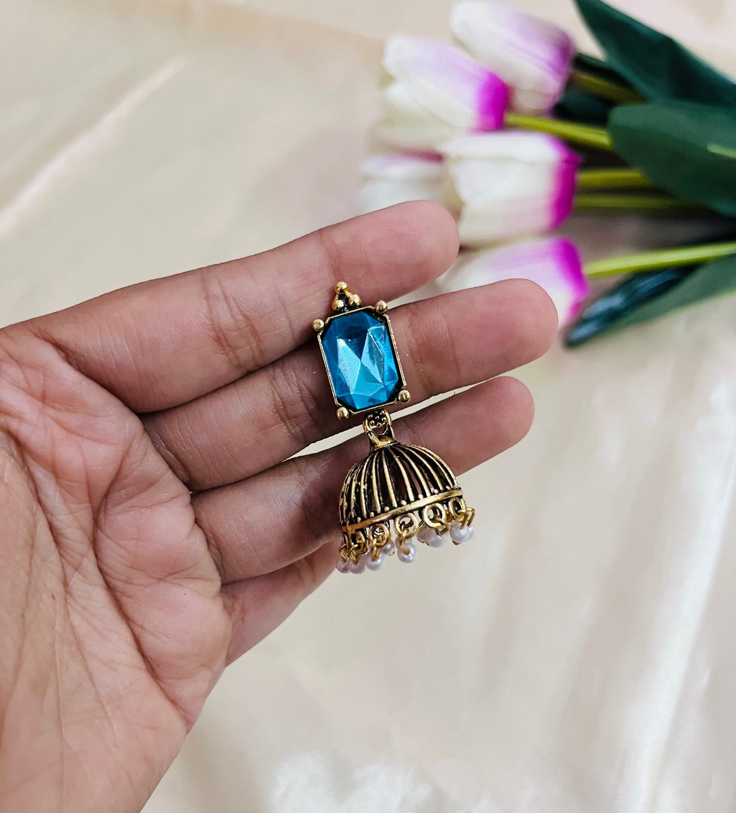 Gold oxidised Jhuma big Big stone