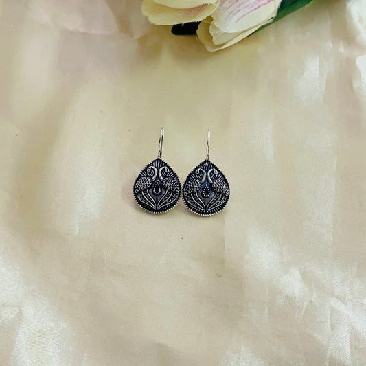 Premium Oxidised Silver lookalike Hook Earring