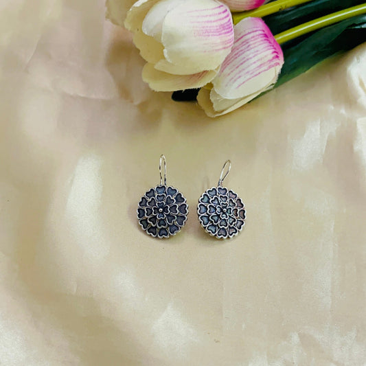 Premium Oxidised Silver lookalike Hook Earring