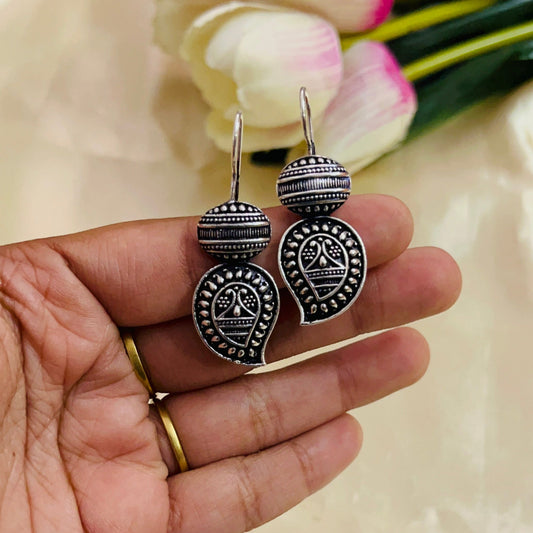 Premium Oxidised Silver lookalike Hook Earring
