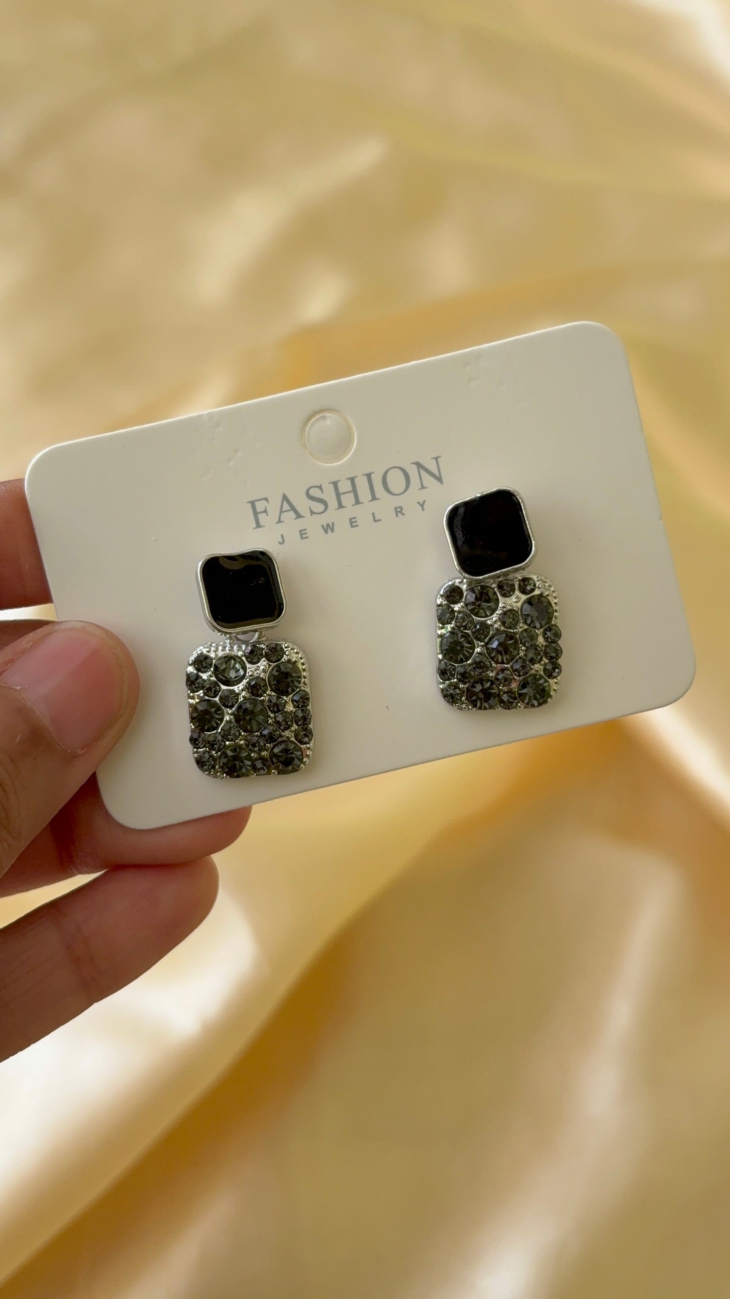 Rhinestone work Drop Earring